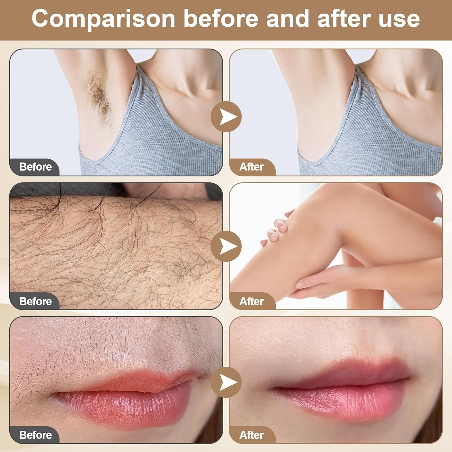 Electric Lady Shaver, 2-In-1 Rechargeable, IPX7 Waterproof, Wet & Dry, Double Head,For Bikini Underarms Legs Arms Body Face (White) image number 5