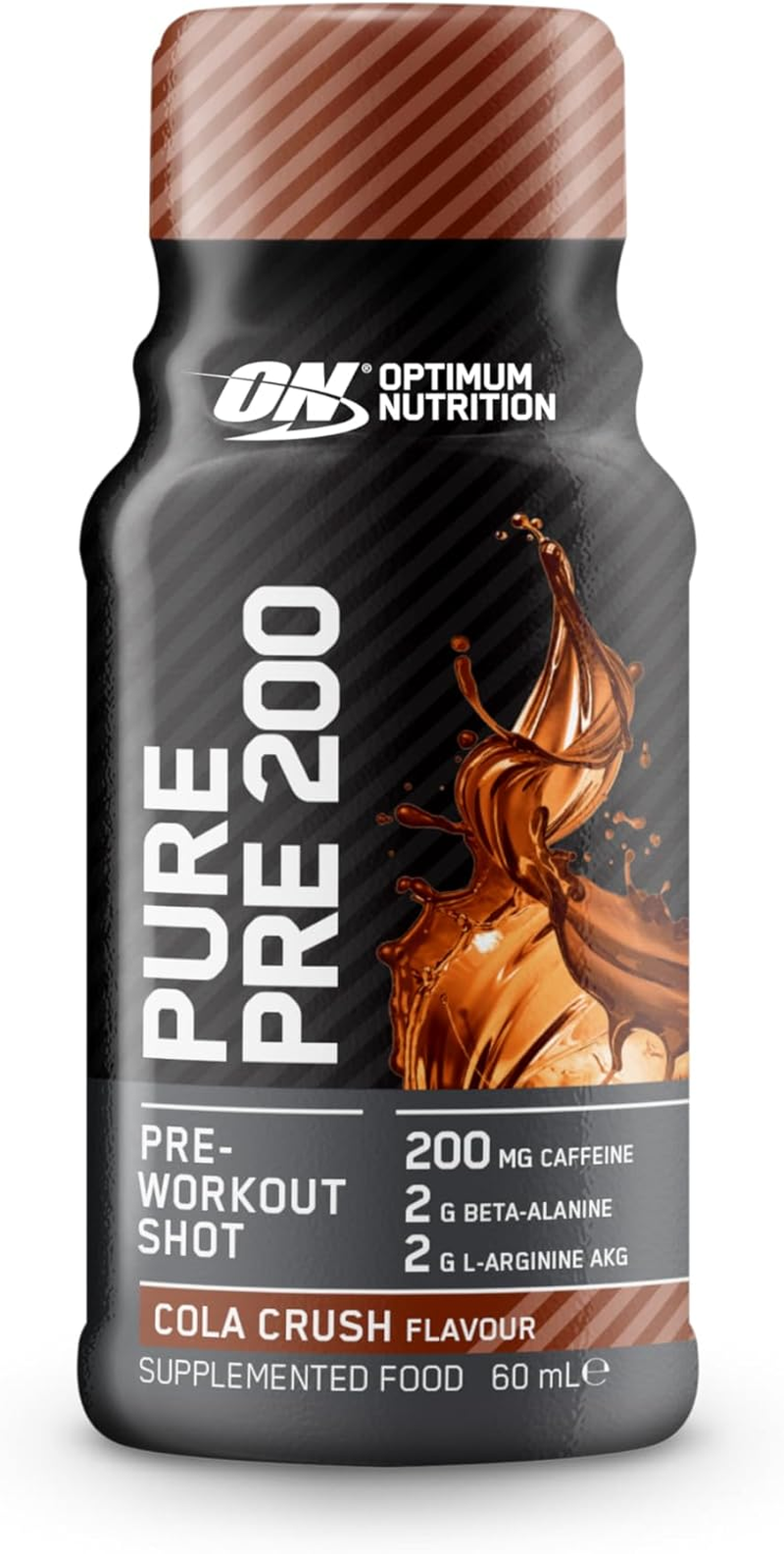 Optimum Nutrition Pure Pre 200 Pre-Workout Shot Drink 60 Ml, Cola (Pack of 12) image number 2