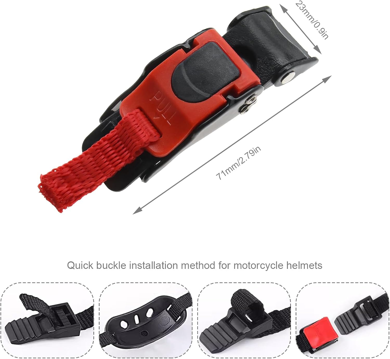 Emsea 3 X Motorcycle Plastic Helmet Quick Release Speed Clip Chin Strap Pull Buckle image number 6