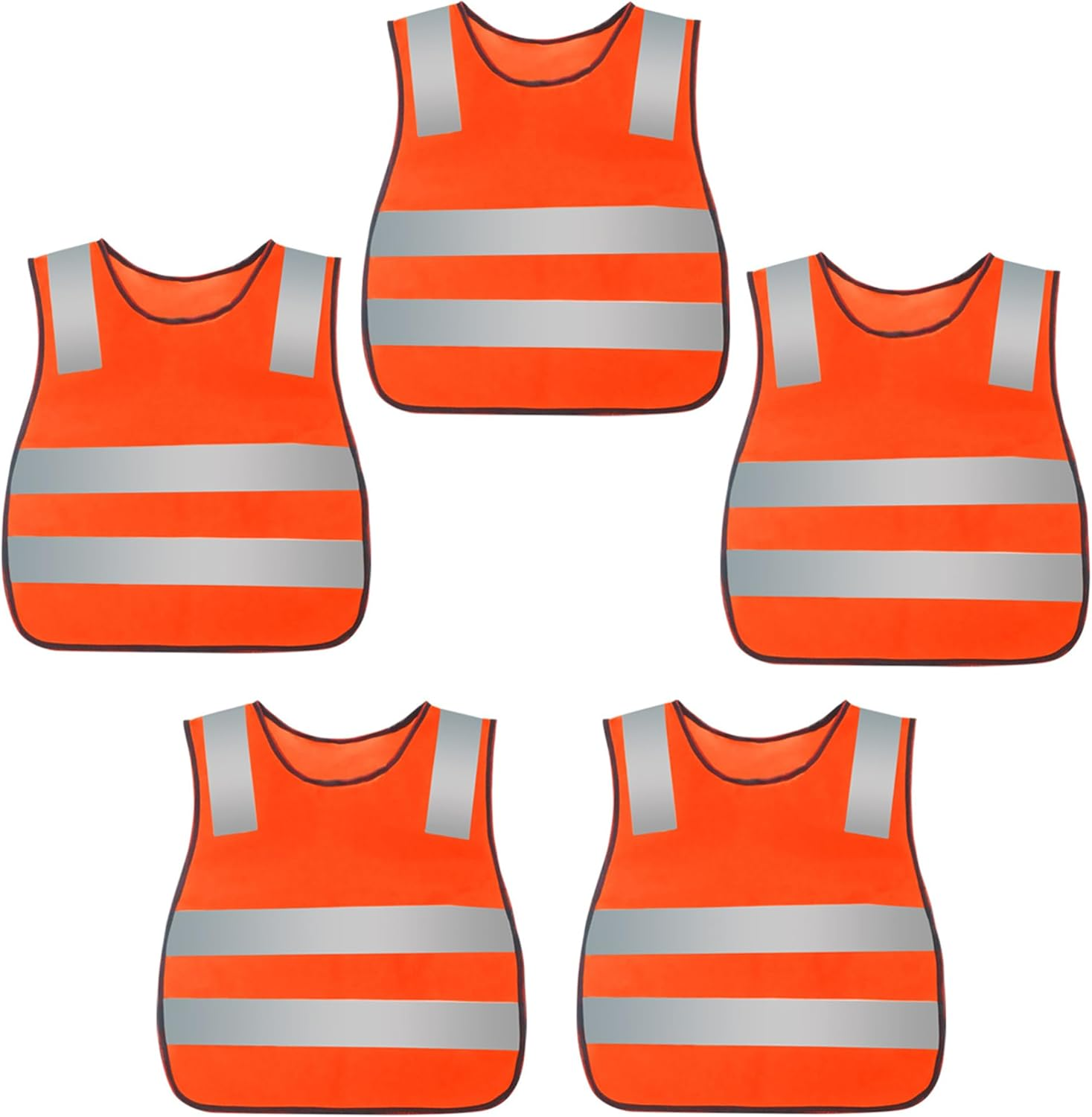 KEOYA Kids High Visibility Reflective Vest Fluorescent Neon Elastic Waist Strap Vest Pack for 2-10 Years