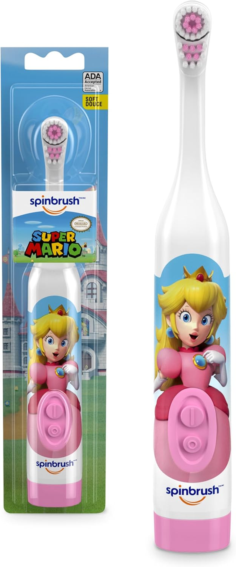Spinbrush Princess Peach Kid&rsquo;S Electric Battery Toothbrush, Soft Bristles image number 5