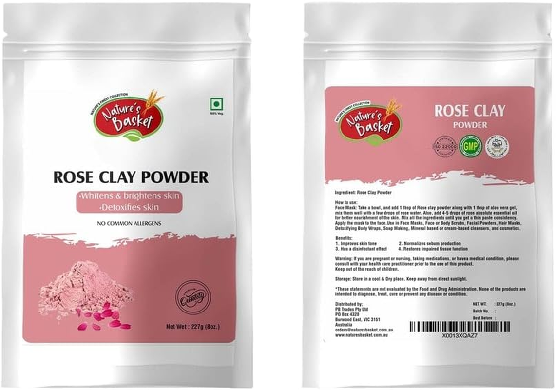 Nature'S Basket Rose Clay Powder - 227 Grams image number 1
