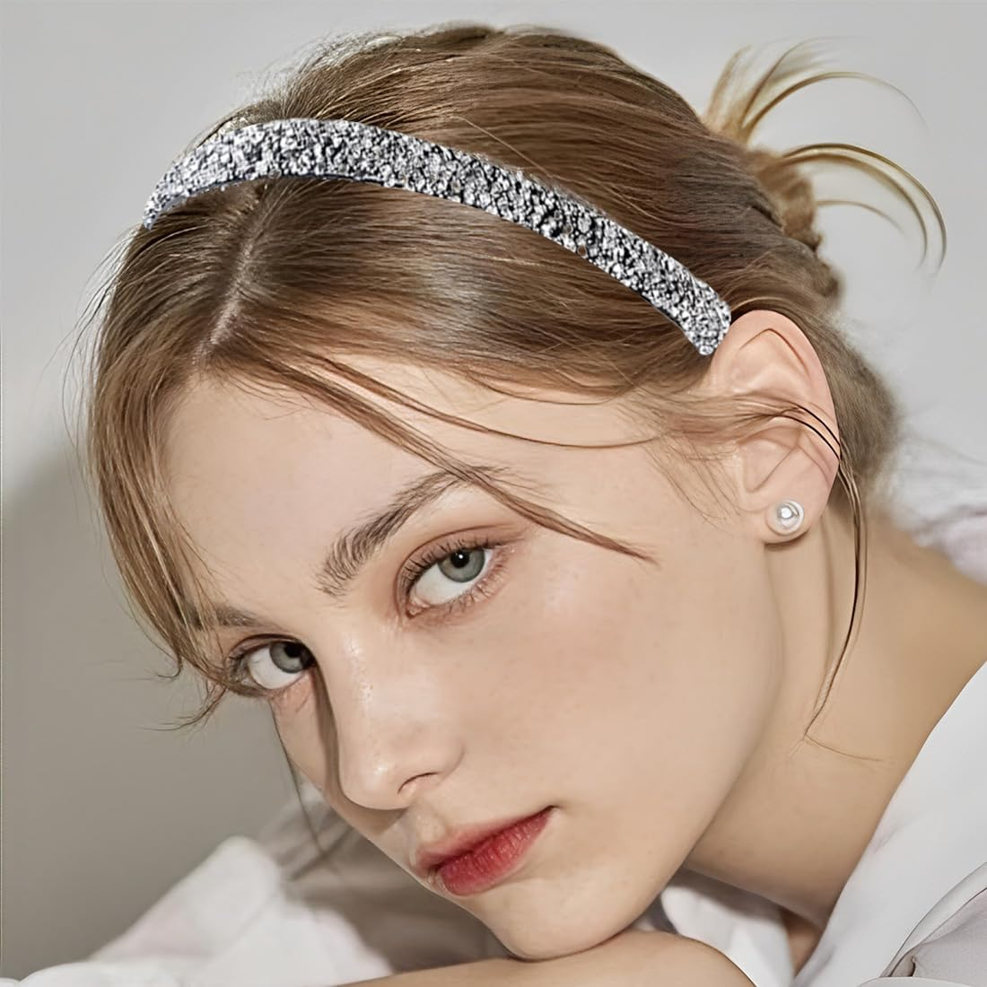 XUZOPIM Pack of 4 Shiny Tooth Comb Headbands, Rhinestone Headband, Women'S Headband, Hair Accessories, Women'S Rhinestone Hair Band, Hair Accessories