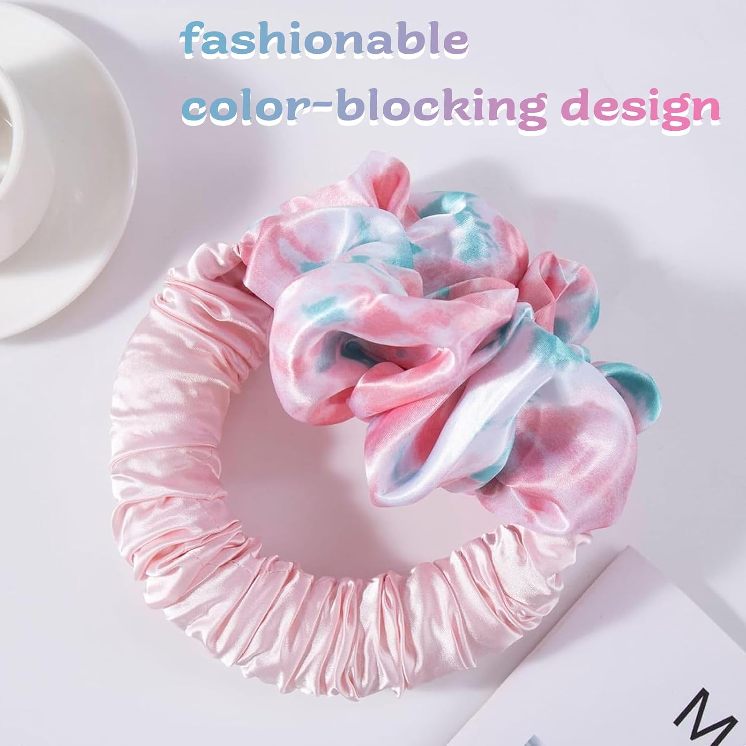 1 X Heatless Curls Heatless Curl Loop, Velvet Silk Overnight Roller, Curling Iron, Headband for Soft Sleeping Loops, Suitable for Long, Thick Hair of Women (Pink) image number 2