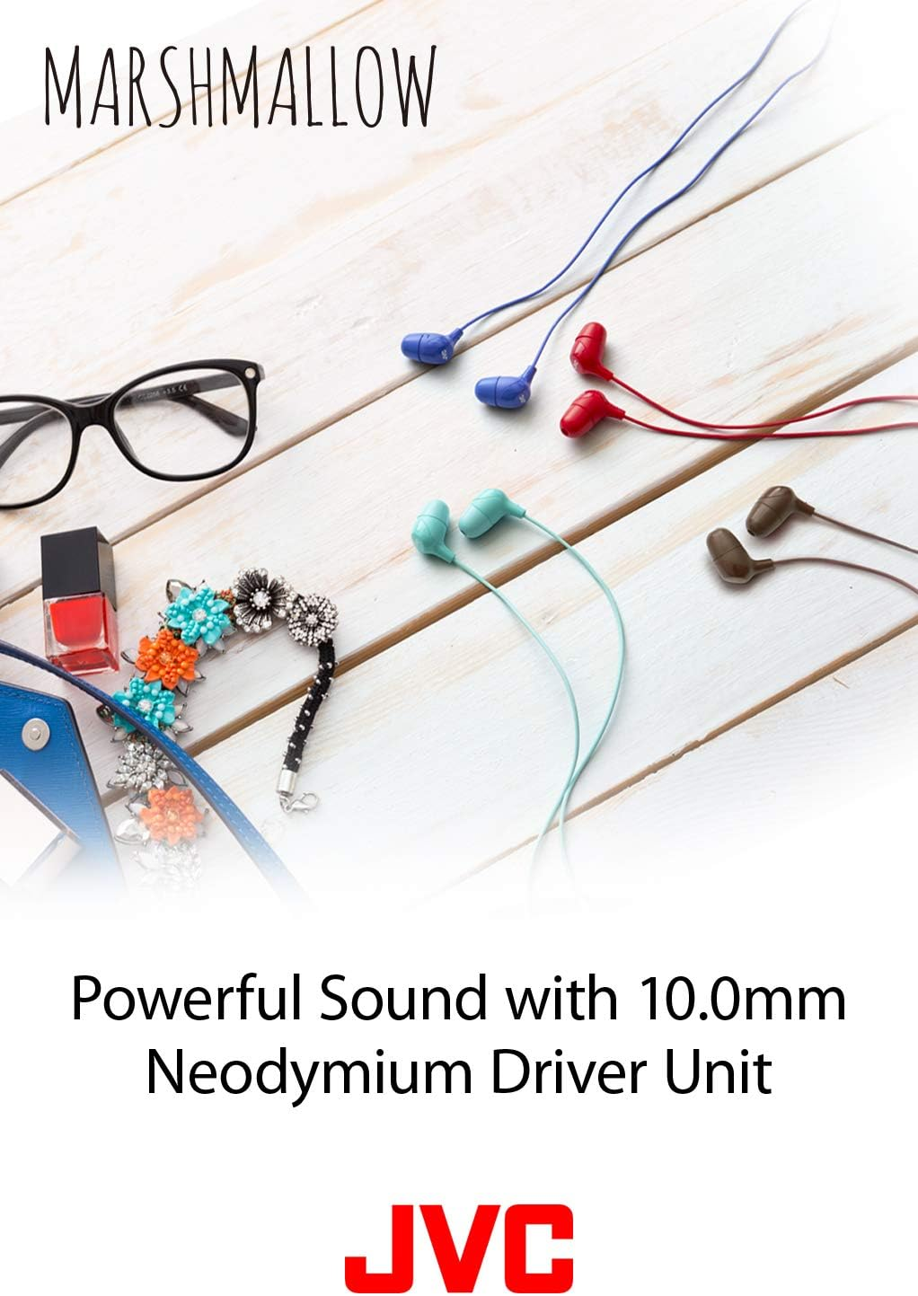 JVC HAFX38MP Marshmallow Earphones with Microphone & In-Line Remote (Pink) - Blue image number 2