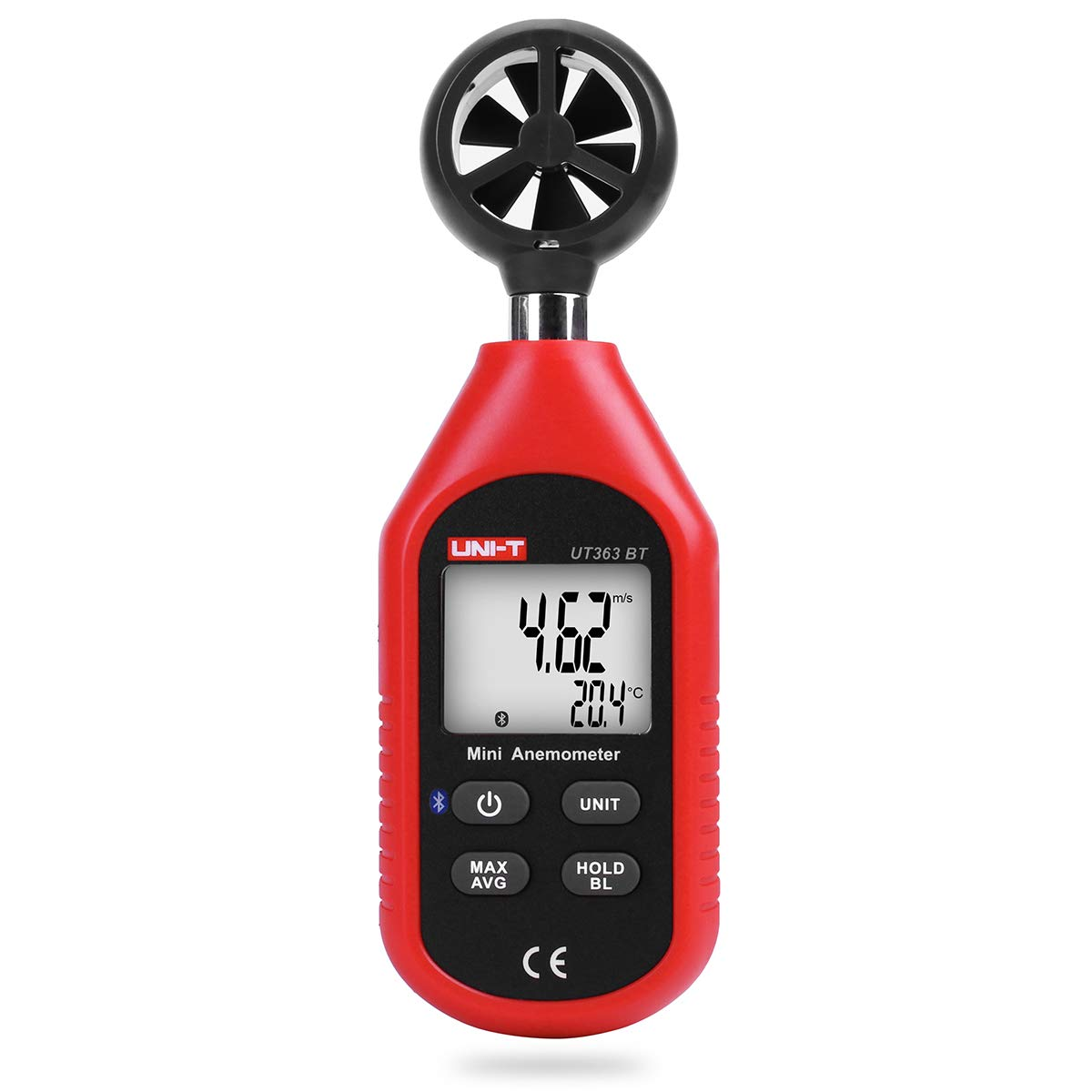 UNI-T Bluetooth Wind Speed Meter, UT363BT Handheld Mini Digital Anemometer with Thermometer and Max/Min for Weather Data Collection and Outdoors Sports Windsurfing Sailing with Backlight LCD Display image number 2