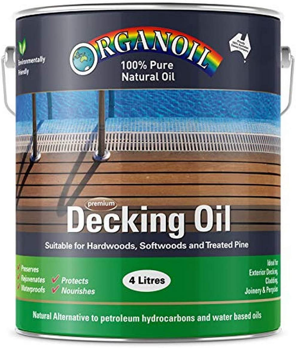 Organoil Pure Natural Tung Oil Decking Oil Jarrah 4L