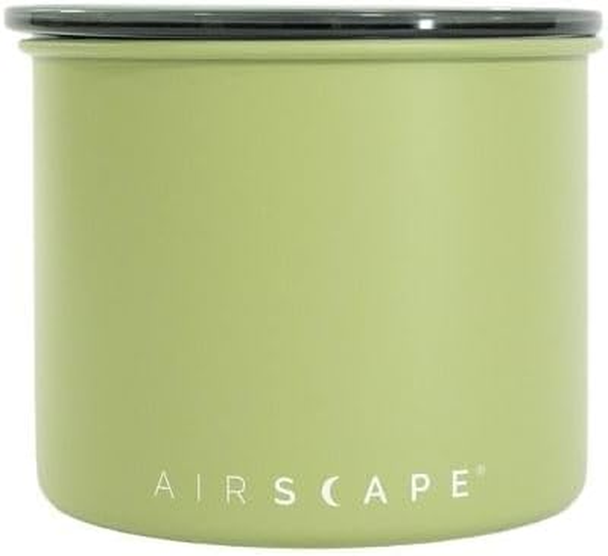 Planetary Design Airscape&reg; Stainless Steel Coffee Canister | Food Storage Container | US Patented Inner Plunger Lid REMOVES Excess Oxygen | Don'T Buy Airtight, Buy Air-Less (Small, Matte Lichen Green) image number 2