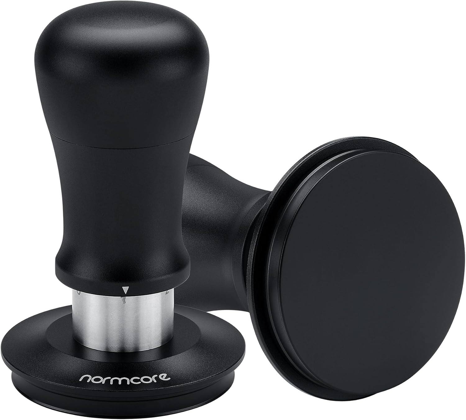 Normcore 58.5Mm Coffee Tamper V5, Spring-Loaded Espresso Tamper with 6 Adjustable Pressure Settings, Tri-Spring Technology, Titanium-Coated Flat Base, Aluminum Handle and Silcone Stand, Black image number 3
