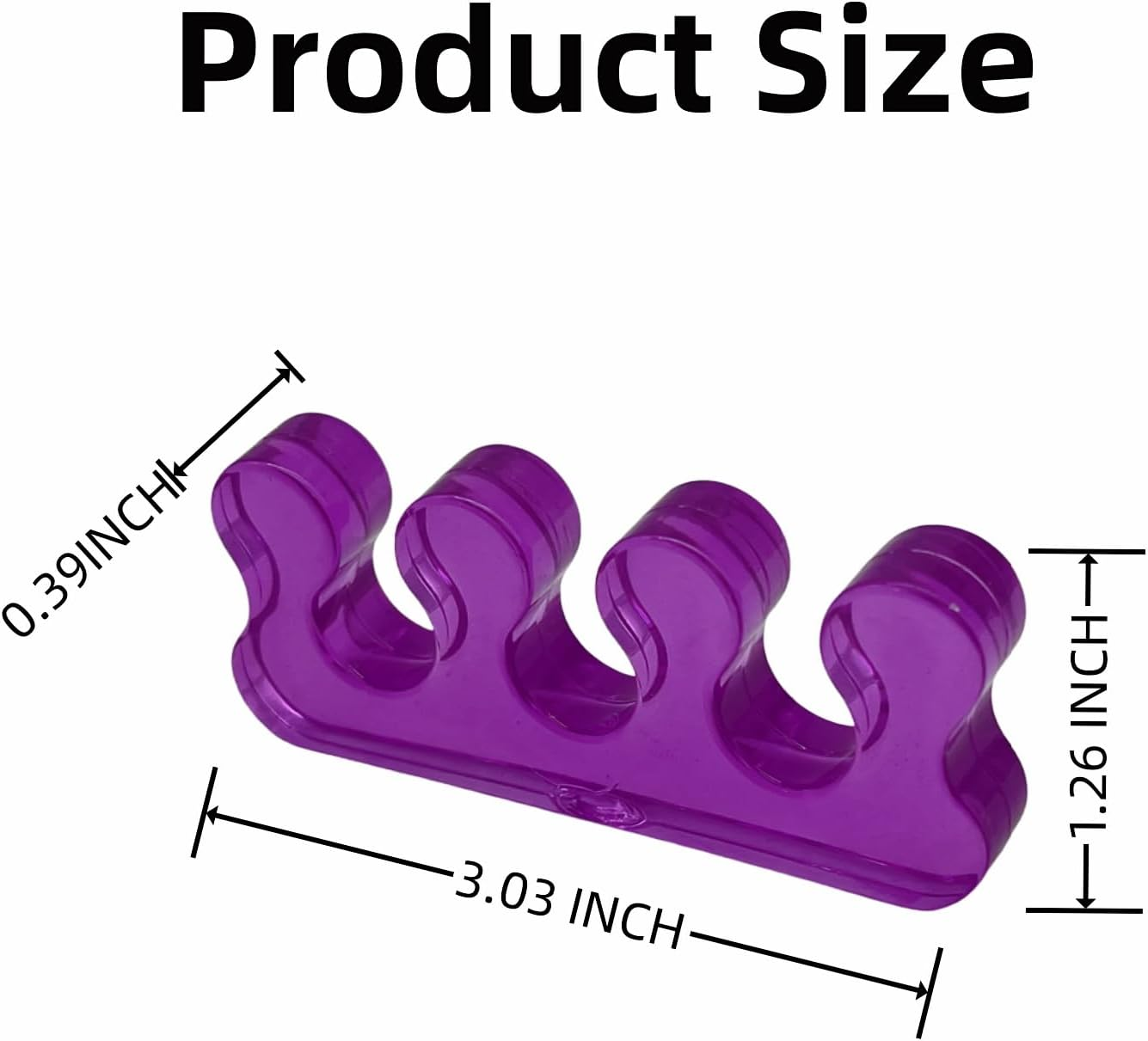 YUESUO Gel Toe Separator for Nail Painting, Pedicure, Foot Correction, Comfortable Thick Elastic Toenail Separator for Both Men and Women&mdash;2 Pairs of Spacers (Pink+Purple)