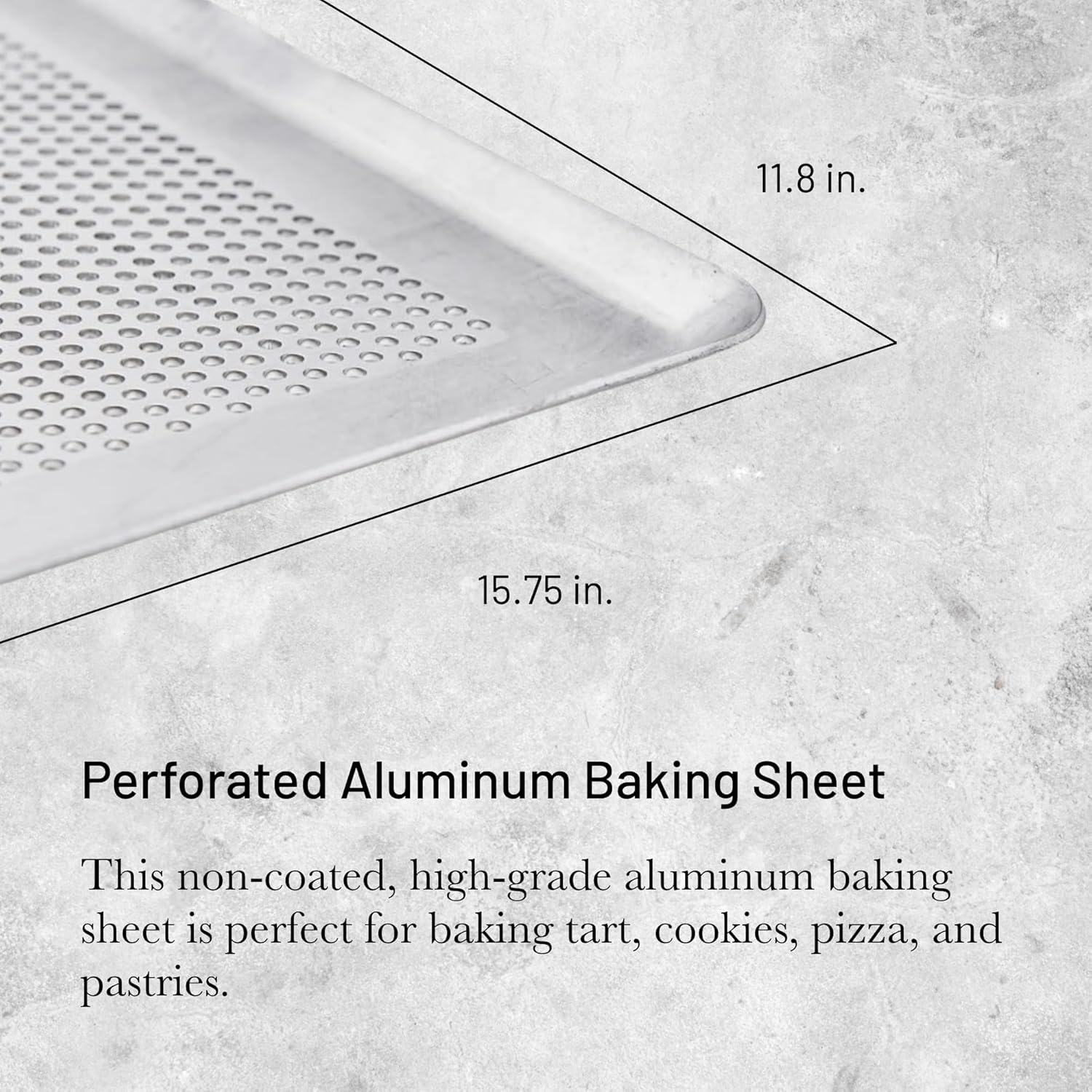 De Buyer Micro-Perforated Plate Pastry-Uncoated Aluminium, Silver, 40 X 30 Cm