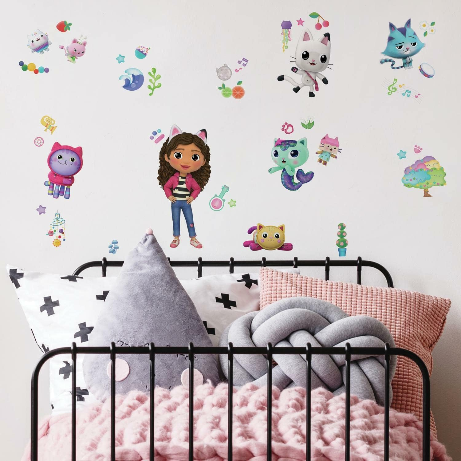 Roommates RMK4823SCS Gabby'S Dollhouse Peel and Stick Wall Decals, Pink, Purple, Blue image number 2