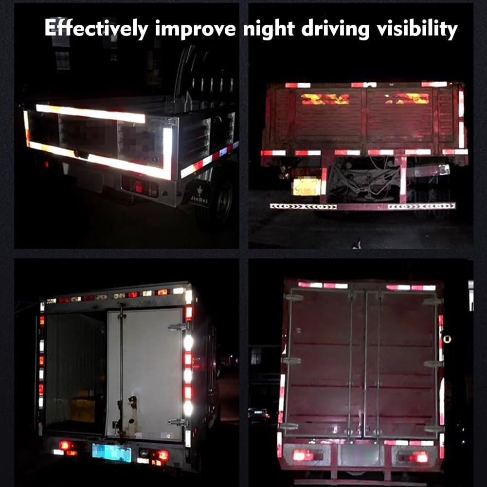 10Pcs Self Adhesive Trailer Rectangular Reflectors Car Rear Reflectors, Safety Reflector for Gate Posts, Truck Agricultural Machines Bikes Lorry Trailer Reflector image number 2