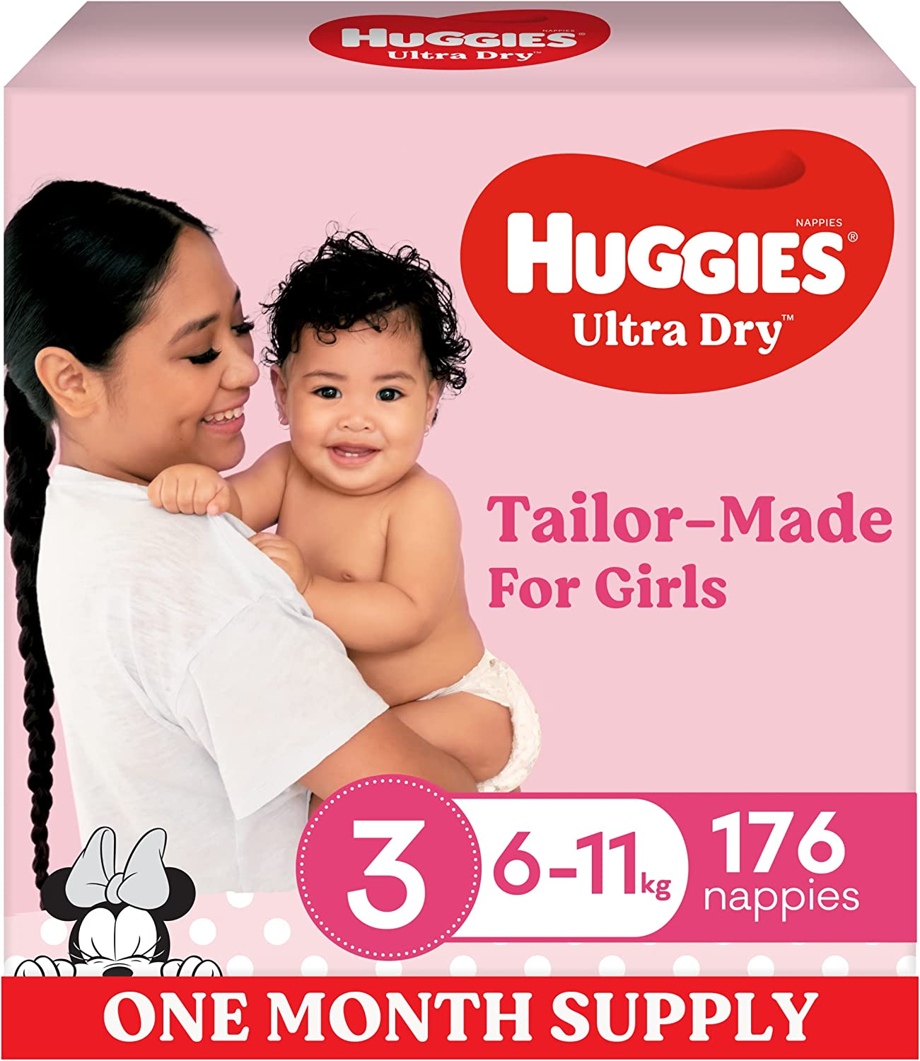 Huggies Ultra Dry Nappies Girl Size 3 (6-11Kg) 1 Month Supply 176 Count image number 2