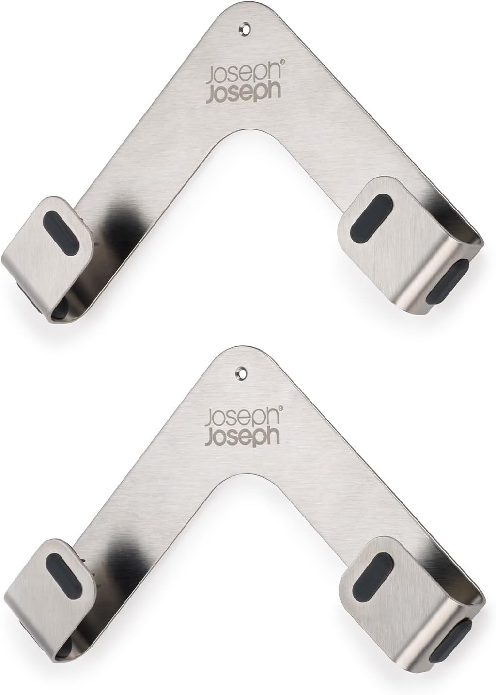 Joseph Joseph Space Set of 2 Pot and Pan Lid Holders Self Adhesive Wall Mount Storage Organiser, Suitable for Lids up to 28 Cm, 3M VHB Tape and Screws Included, Stainless Steel image number 3