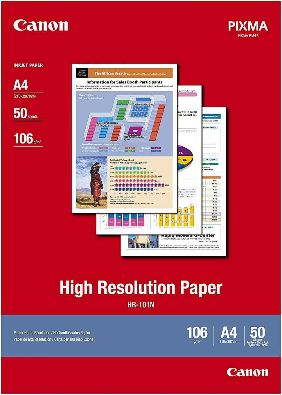 Canon HR-101N 106 GSM High Resolution Paper, A4 Size (200 Sheets) image number 2