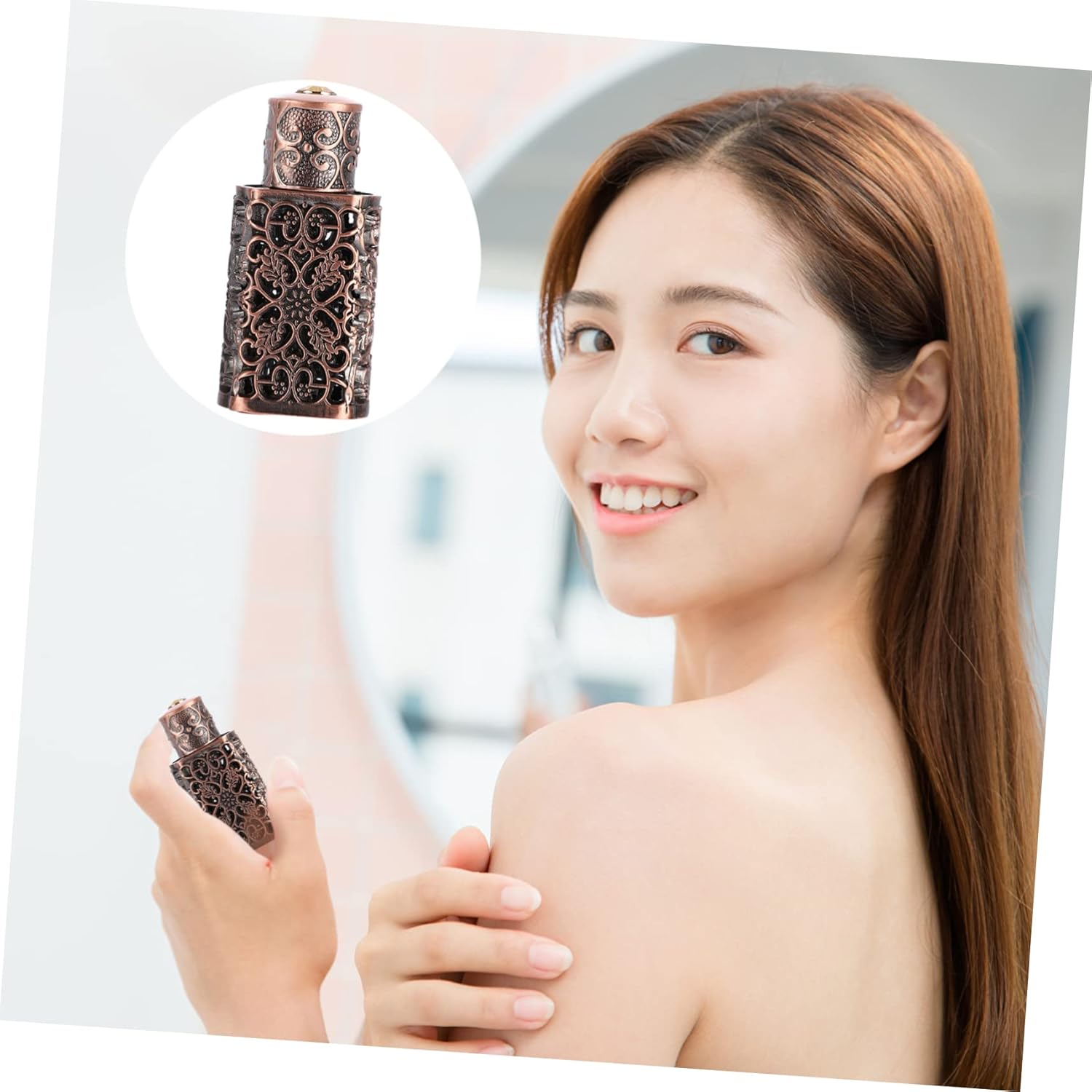 2Pcs Essential Oil Spray Bottle Hollow Engraved Perfume Container for Travel Leak Aromatherapy and Cosmetic Use image number 6