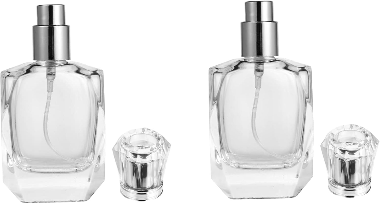 LALADEFIEE 2Pcs Refillable Glass Perfume Atomizer Spray Bottles Compact Travel Fragrance Containers for Essential Oils and Perfume image number 2