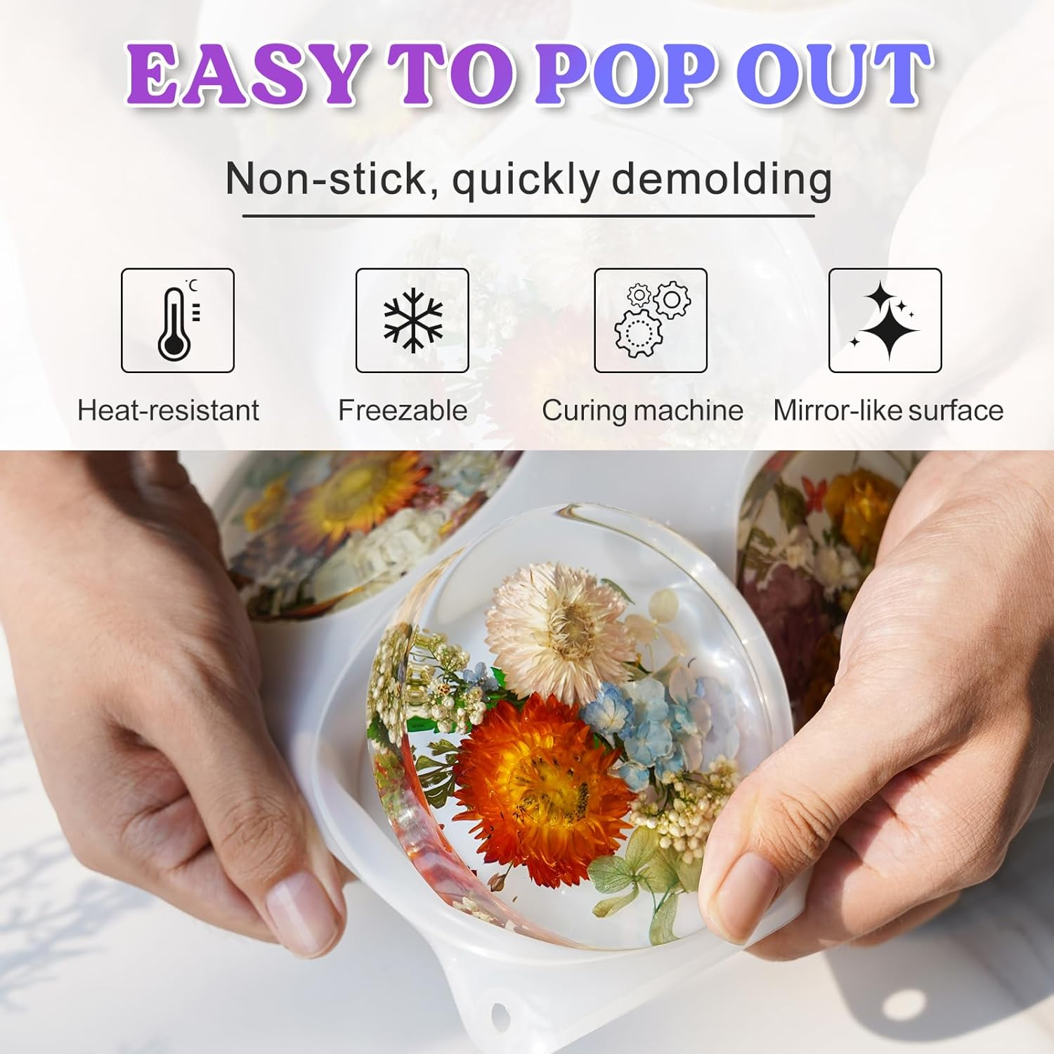 LET'S RESIN Extra Deep Coaster Resin Moulds Silicone, Large 6 Cavity Silicone Moulds for Resin, round Silicone Coaster Moulds for Epoxy Resin, Cups Mats, DIY Craft image number 1