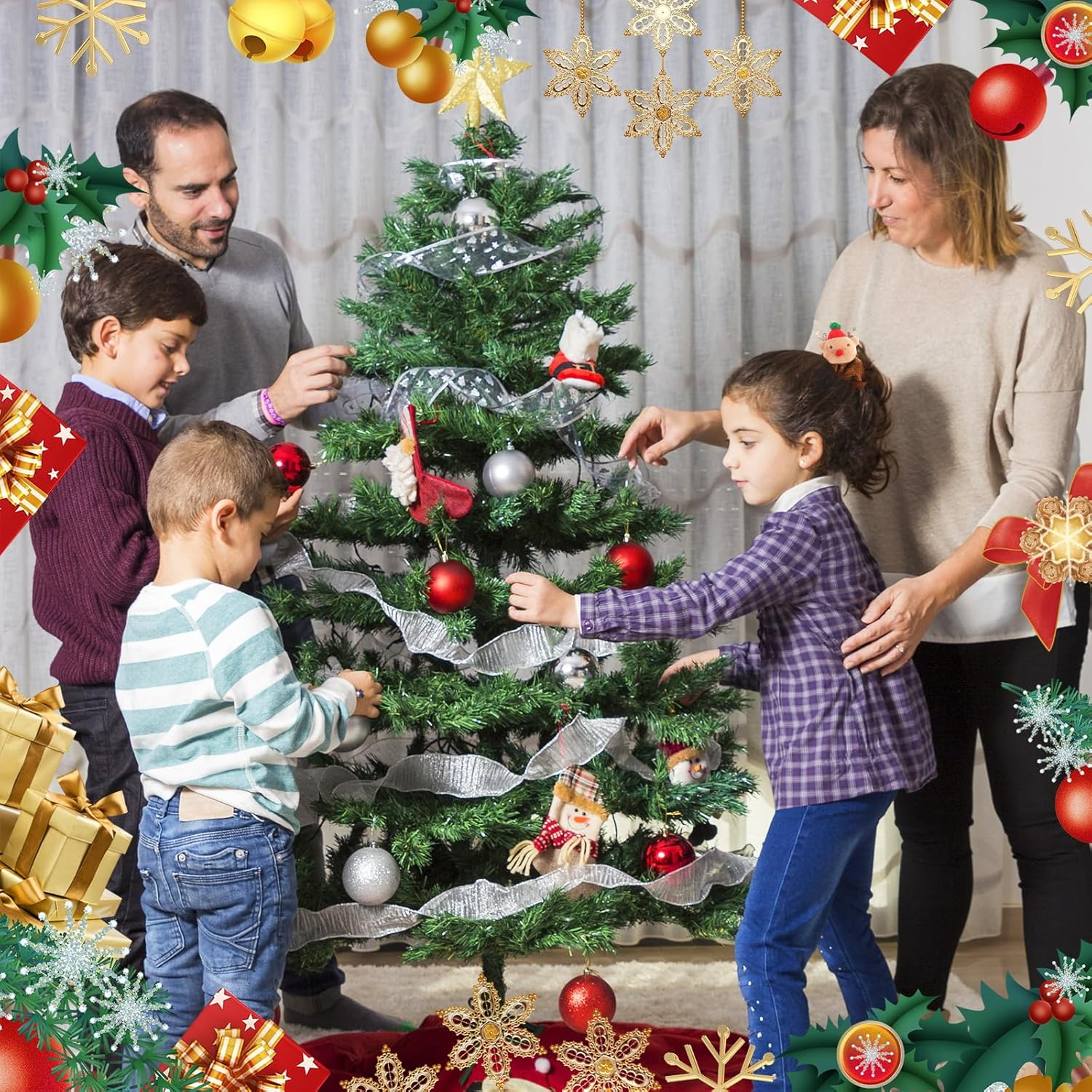 Pack of 4 Christmas Hair Bobbles Velvet Scrunchies Hair Bobbles Scrunchies for Women Elastic Hair Bobbles Girls Christmas for Girls Women