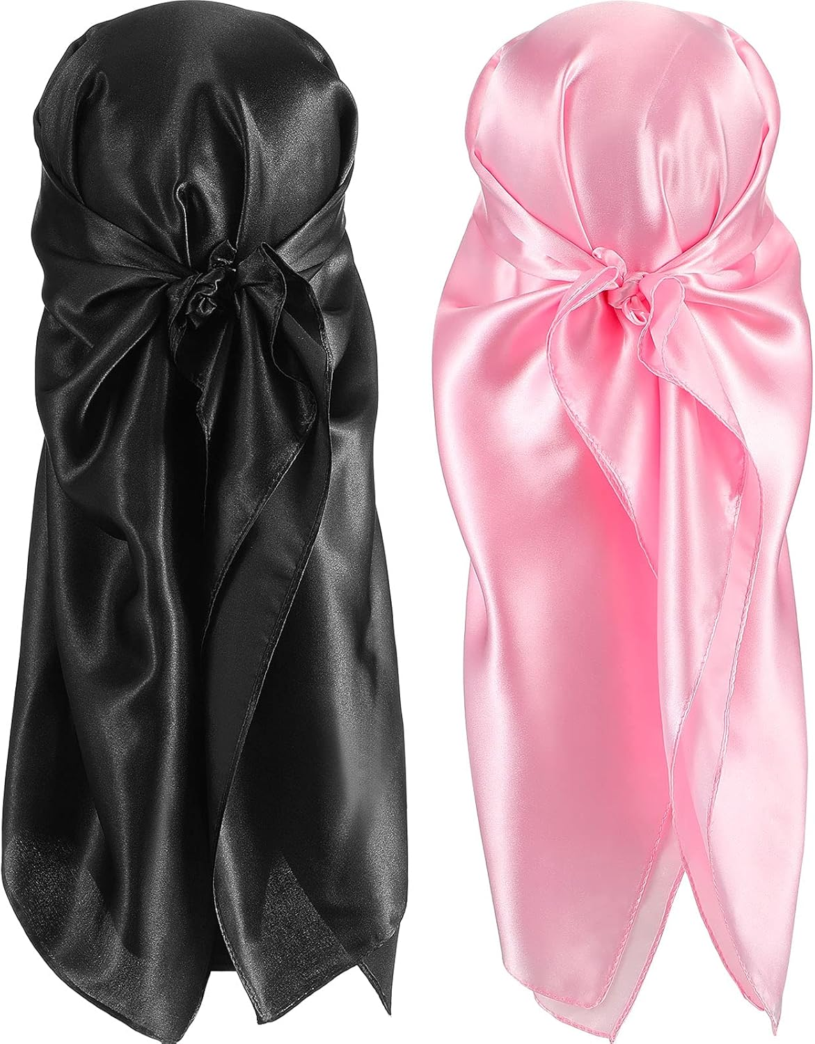 2 Pieces Silk Feeling Head Wrap Scarf Large Square Satin Sleep Headscarf, Nighttime Head Cap Provides Comfort