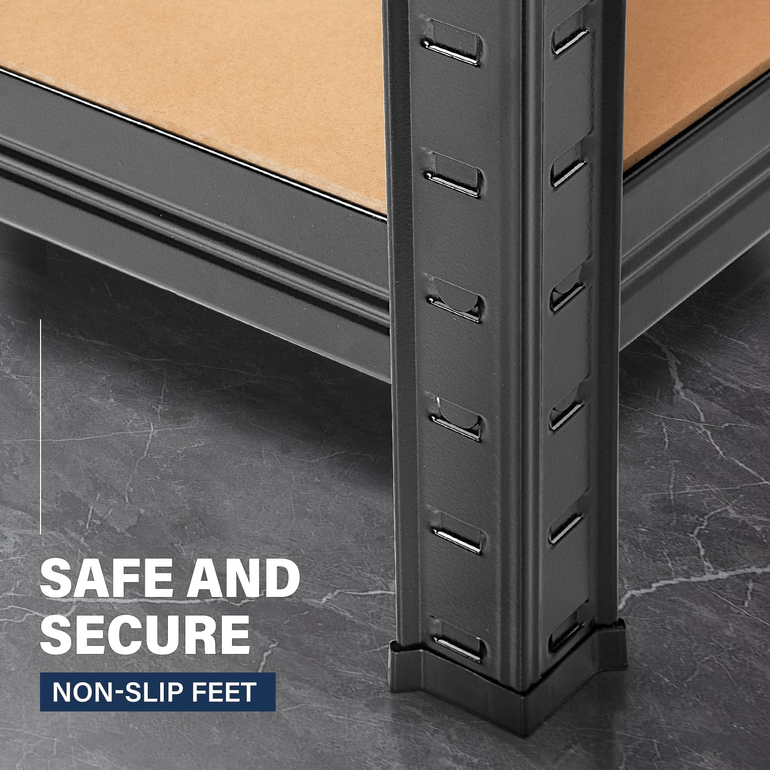 Masterspec 1.8X0.9M Garage Shelving, Warehouse Rack Pallet Racking System Rack Storage Shelves Industrial Commercial Organize Capacity, 5 Steel Metal Adjustable Assembly Easy Black