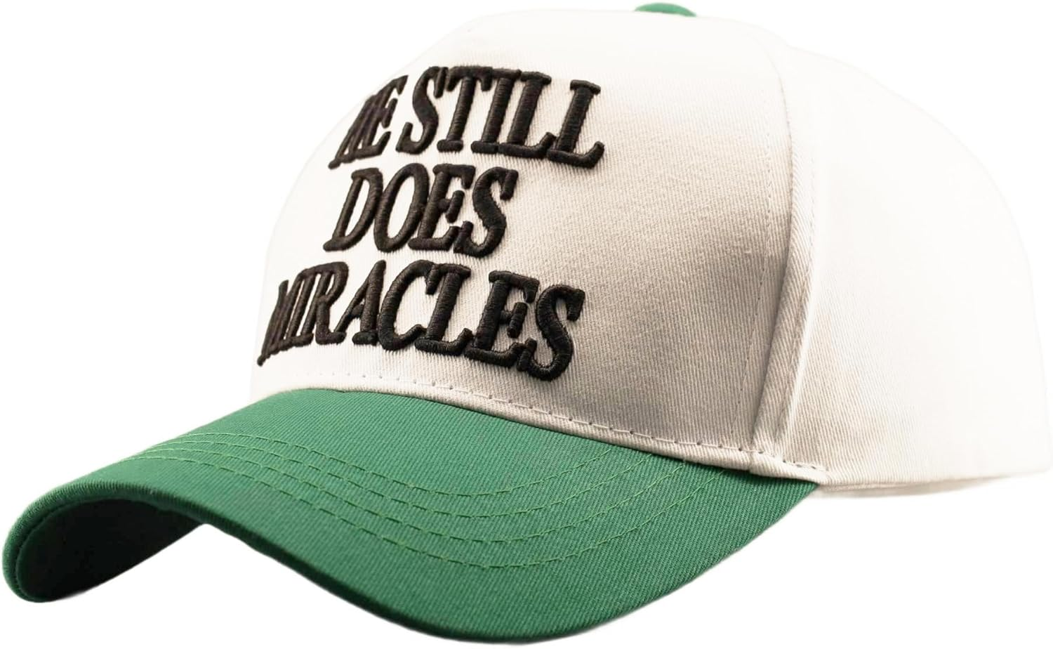 Two-Toned Embroidered Lettering Dad Hat Original Classic Vintage Low Profile Baseball Cap Adjustable Plain Snapback - White/Black image number 3