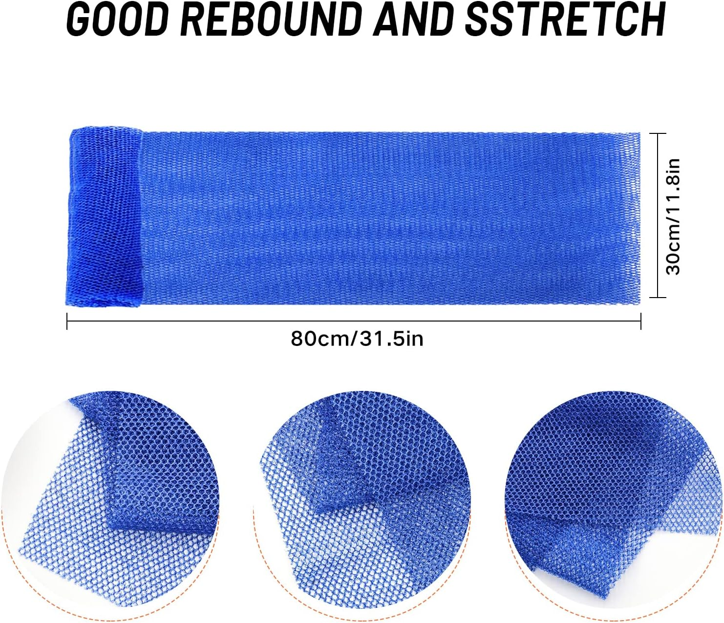 3 Pcs African Exfoliating Net African Net Sponge, 80X30Cm Long African Shower Sponge Body Sponge Exfoliating Sponge for Men and Women Deep Cleaning(Purple Pink Blue) image number 4