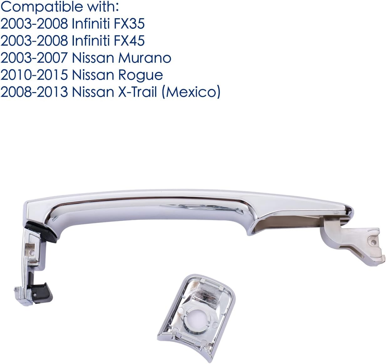Lcyolada Exterior Door Handle Front Left Driver Side for Nissan Rogue 2010-2013,Nissan Murano 2003-2007,Infiniti FX35 FX45 2003-2008,Without Smart Key image number 5