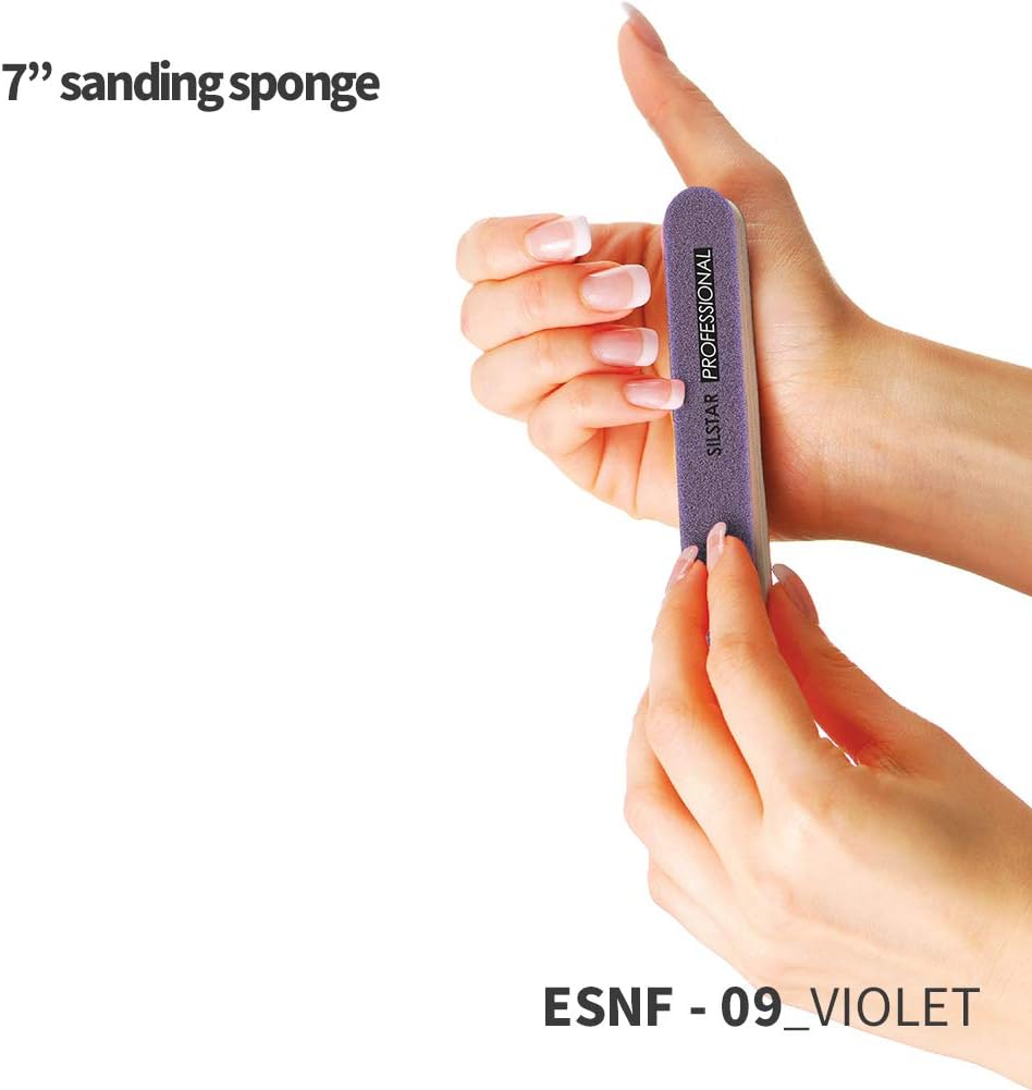 SILSTAR PROFESSIONAL 7" SANDING SPONGE VIOLET STRAIGHT 150/220 MADE in KOREA image number 5