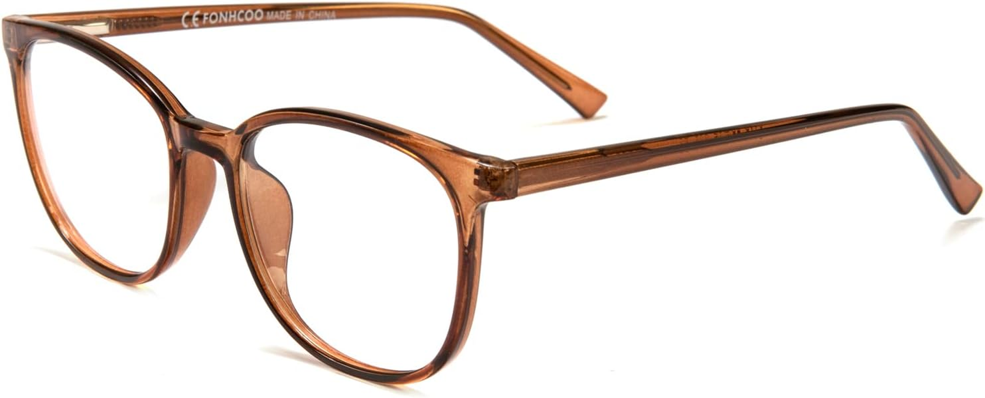 FONHCOO Blue Light Blocking Glasses Fashion round TR90 Frame Transparent Eyewear anti UV Computer Glasses for Women Men