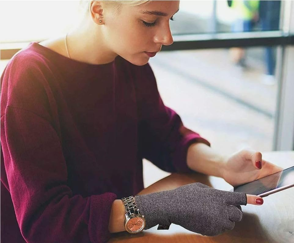 SUPEAK Arthritis Compression Gloves for Men & Women - Fingerless Gloves for Carpal Tunnel, Rheumatoid & Osteoarthritis - Hand Warmer Wrist Support Brace Computer, Typing & Gaming Gloves image number 5