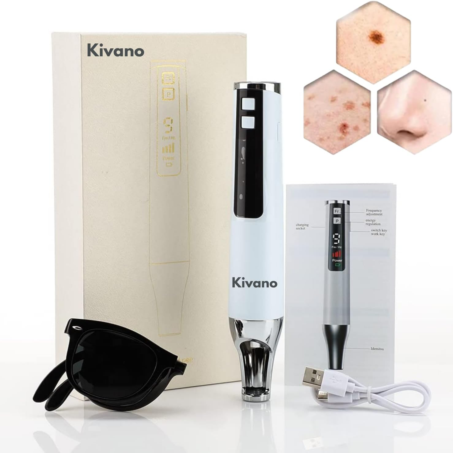 Skin Tag Remover and Wart Remover with Red Light &ndash; Skin Tag Removal Device for Face and Body, 9 Adjustable Strength Levels, Rechargeable Professional Beauty Tool for Safe & Effective Home Use