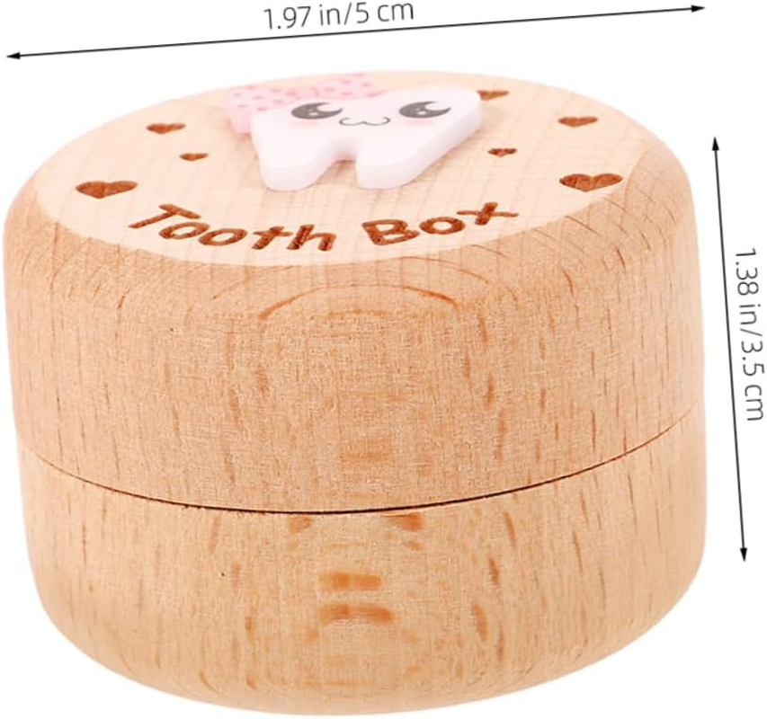2Pcs Deciduous Tooth Box Wooden Lost Tooth Box Boys and Girls Small Keepsake for Girl