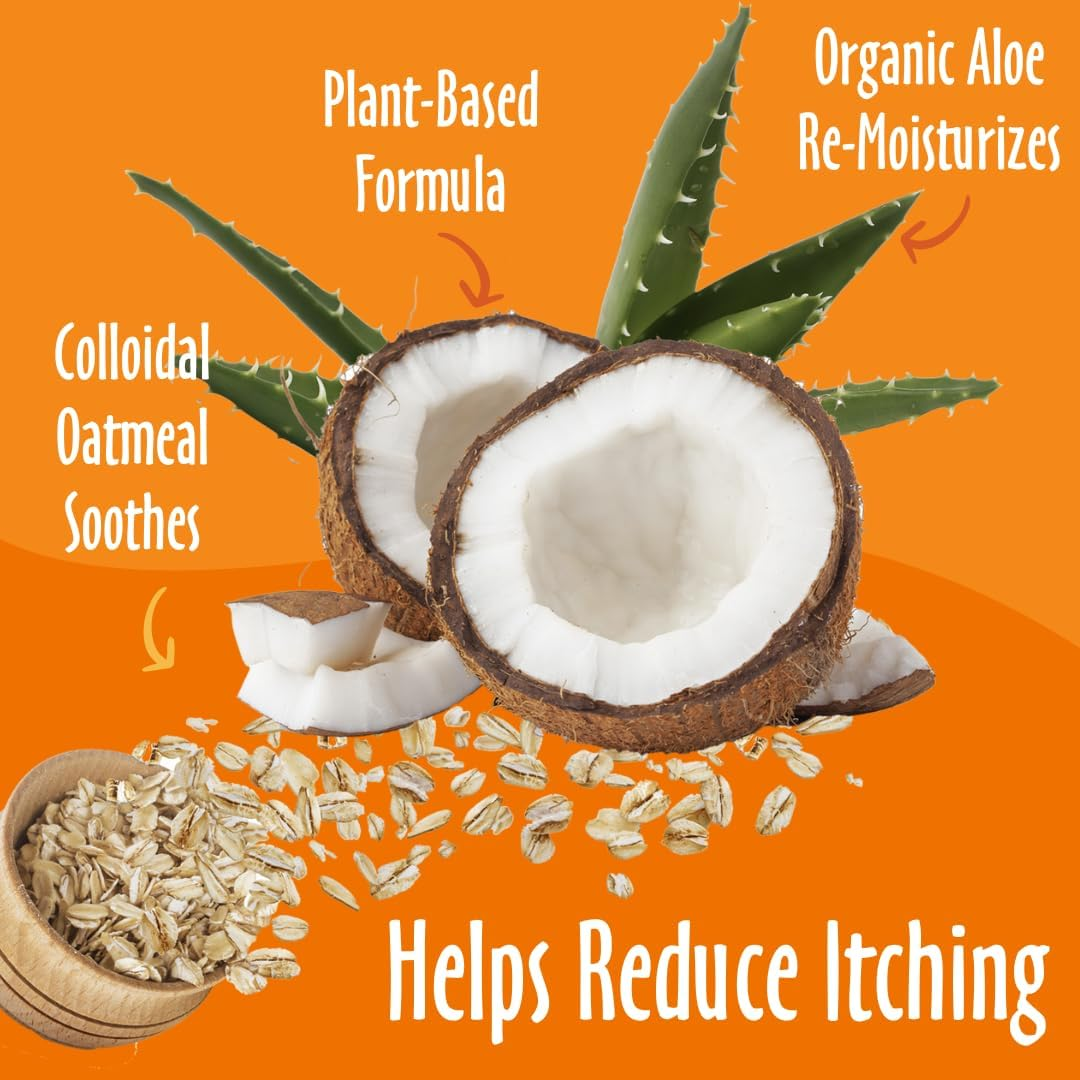 Oatmeal & Aloe Pet Shampoo - Vanilla & Almond, Itchy & Dry Skin Relief, Soap-Free, for Dogs & Cats, 100% Biodegradable & Cruelty Free, Give Your Pet That Heavenly Scent - 16 Fl. Oz (2 Pack) image number 2