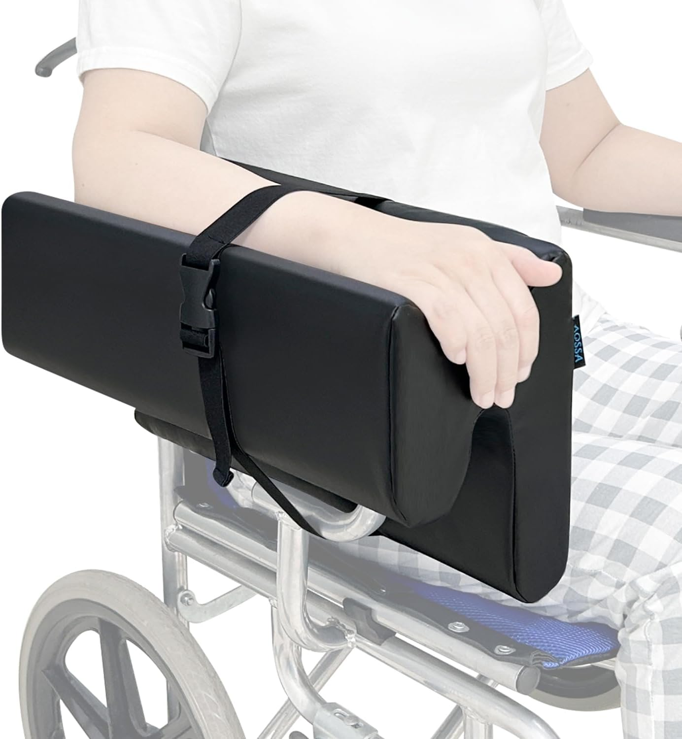 Mybow Lateral Support for Wheelchair Arm Trough, Armrest Pad Cushion Wheelchair Attachment, Wedge Bolster Positioning Arm Elbow Rest Pillow for Elderly & Stroke Patient (L-Shape) image number 1