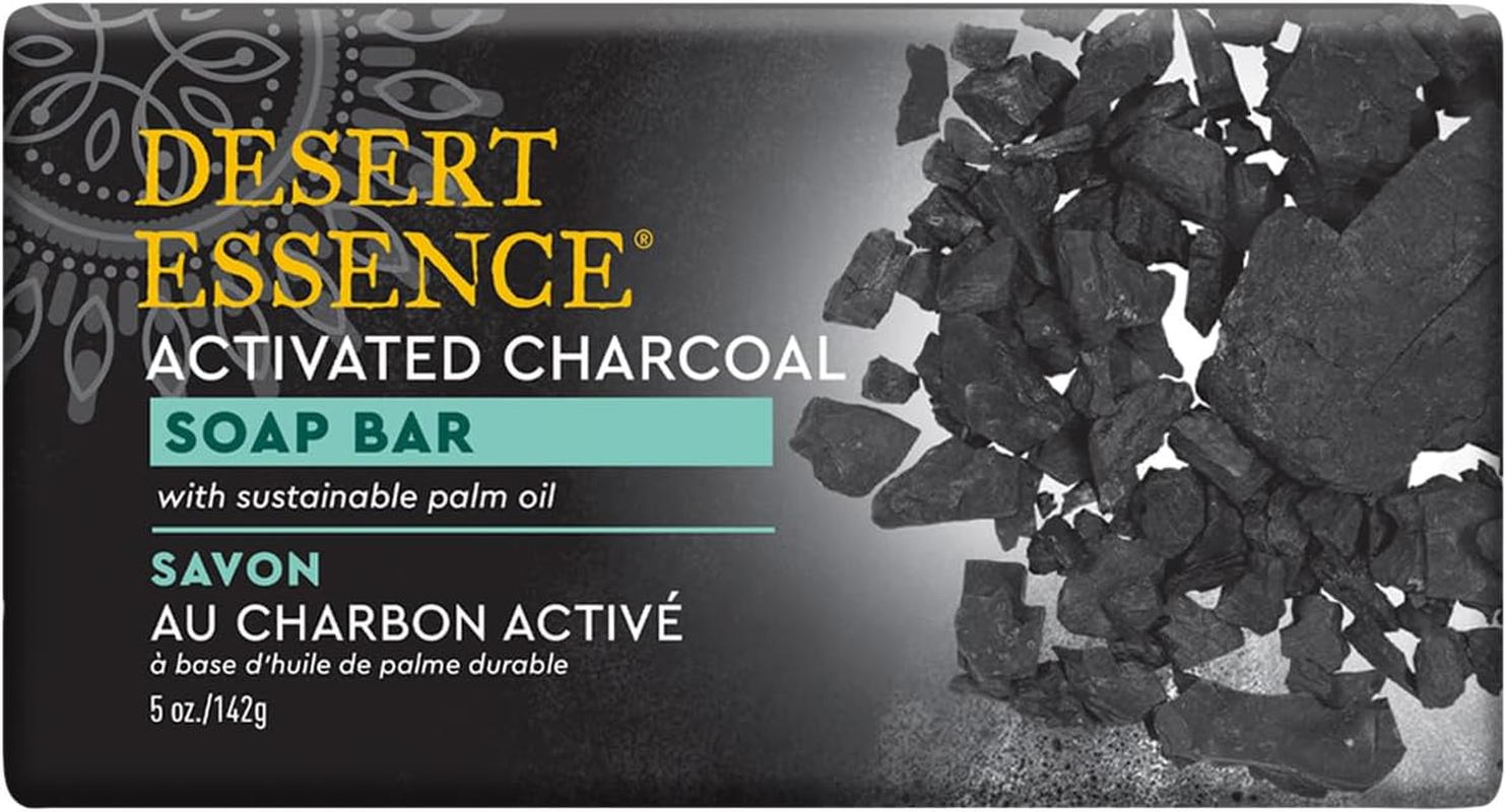 Desert Essence, Soap Bar, Activated Charcoal, 5 Oz (142 G) image number 1