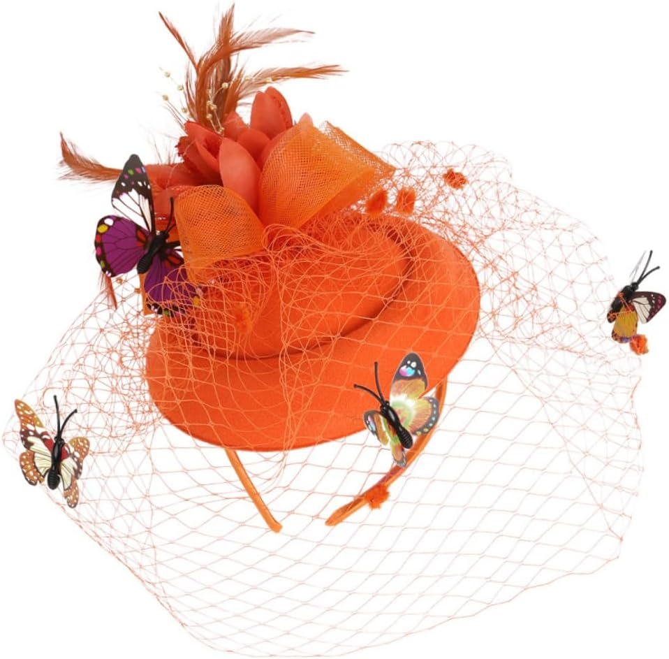 Healeved Stylish Mini Gauze Hat Hair Clasp Headband for Women Lightweight Hair Hoop Accessory for Wedding Party Stage Performance Eye Catching Design