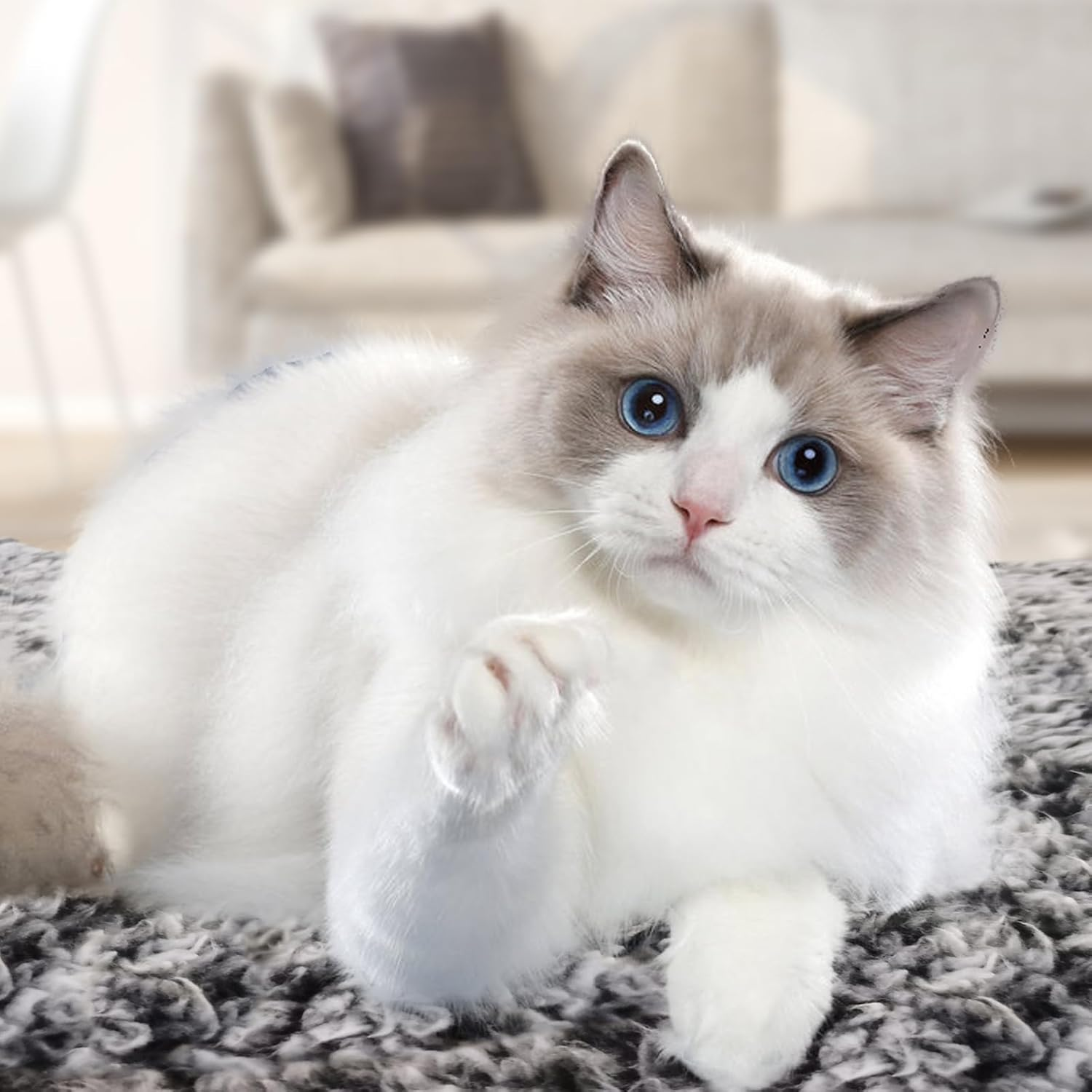 SPORWAY Self-Heating Pet Blanket, Fabric, Single Layered, Grey, 58X88Cm, Winter image number 4