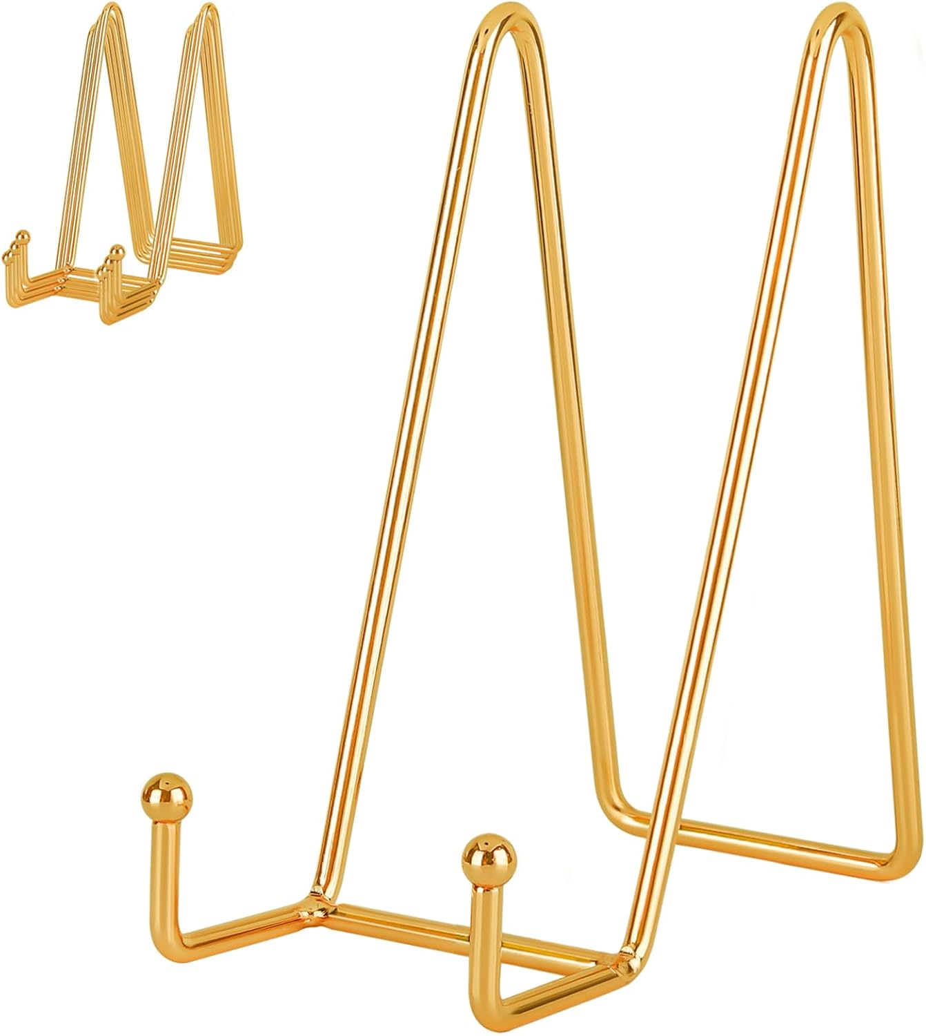 Ibosins 5 Pack 8 Inch Plate Holder Display Stands, Large Metal Black Frame Stand for Picture, Book, Photo Easel, Creation, Collectibles