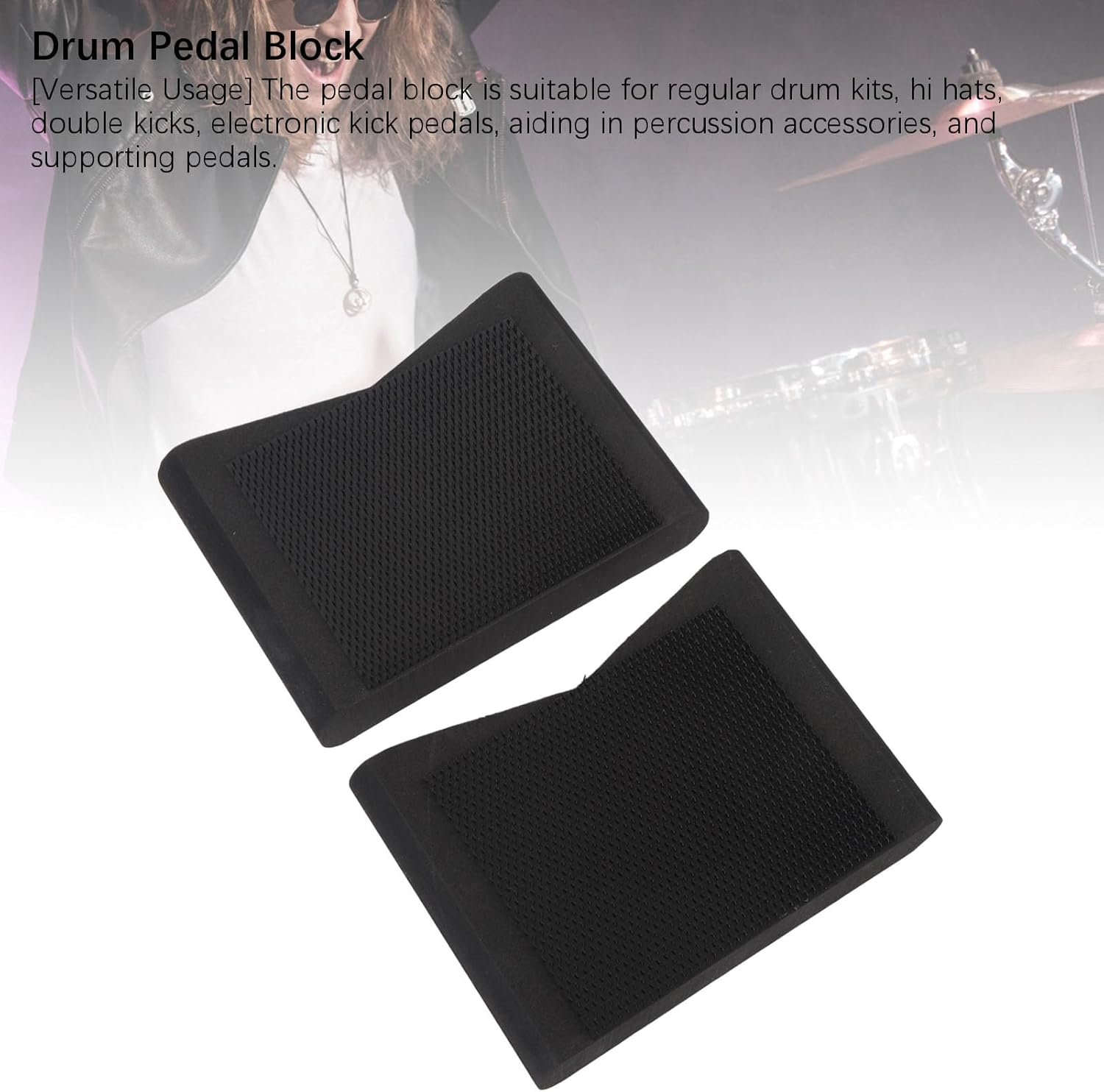 2Pcs Bass Drum Anchor System, EVA anti Slip Jazz Drum Stopper Damper, Stop Drum Creep Slipping Pedal for Hihats Regular Drum Electronic Kick Pedals image number 3