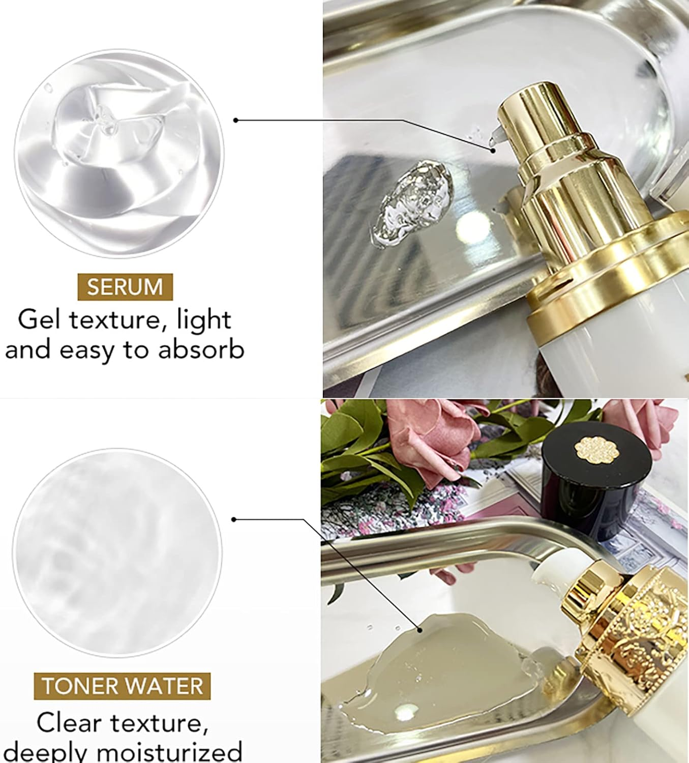 AILKE Anti-Wrinkle & Whitening 5-In-1 Face Care Set, Moisturizing, Hydration, Reduce Fine Lines, Revitalizing Skin with Hyaluronic Acid, Vitamin C,（Gift Set） image number 4