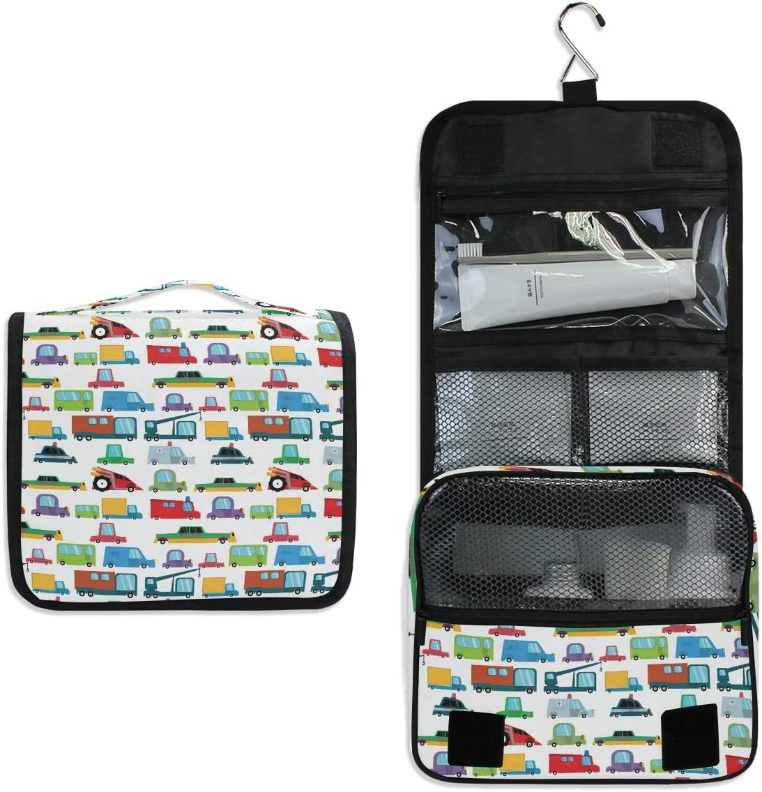 Hanging Travel Toiletry Bag Hippo Swimming Kit Makeup Case Cosmetics Organizer for Men Women ( image number 1