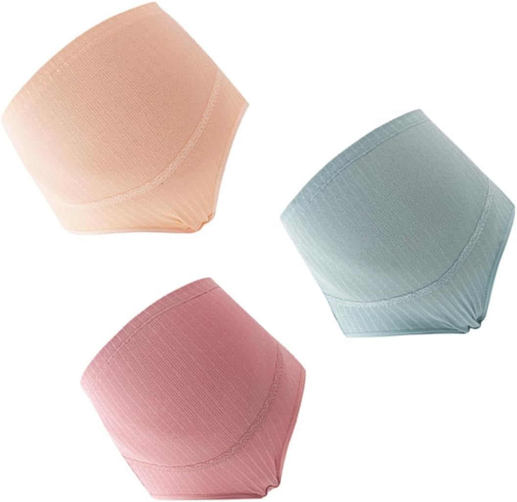 Yardenfun 3Pcs High Waist Maternity Panties Cotton Comfortable Underwear for Pregnant Women Adjustable Splice Stomach Lift in Skin Blackish image number 5