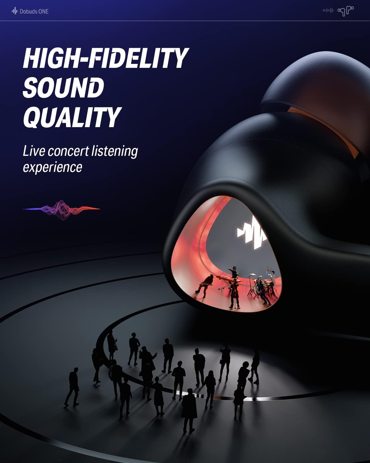 Donner Bluetooth Headphones with Noise Cancellation, In-Ear Headphones Wireless with 12 Mm Audio Driver, Intense Bass, Noise Cancelling Headphones with 4 Microphones, 32 Hours Battery, Bluetooth 5.2, image number 2