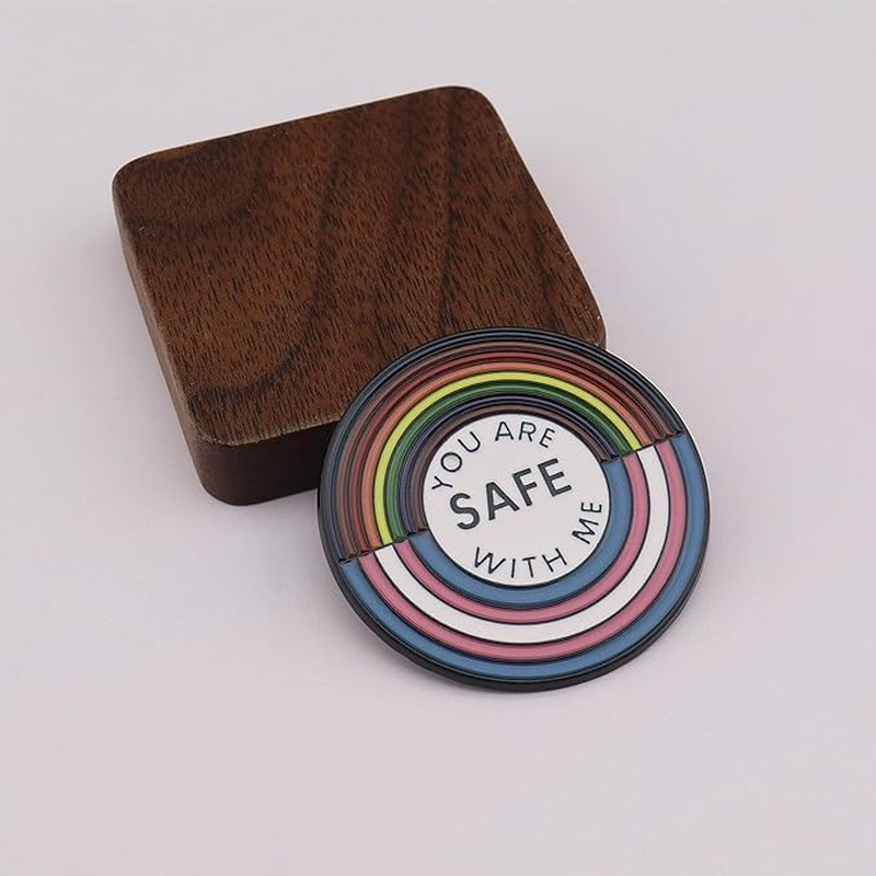 WEZCHUGHAOL 2PCS YOU ARE SAFE with Me,Enamel Pins,Nurse Doctor Medical Students Pins,Rainbow Brooch Lapel Pin,Enamel Pins for Clothing Backpack Hat Decoration,Funny Badge Jewelry Gift image number 2