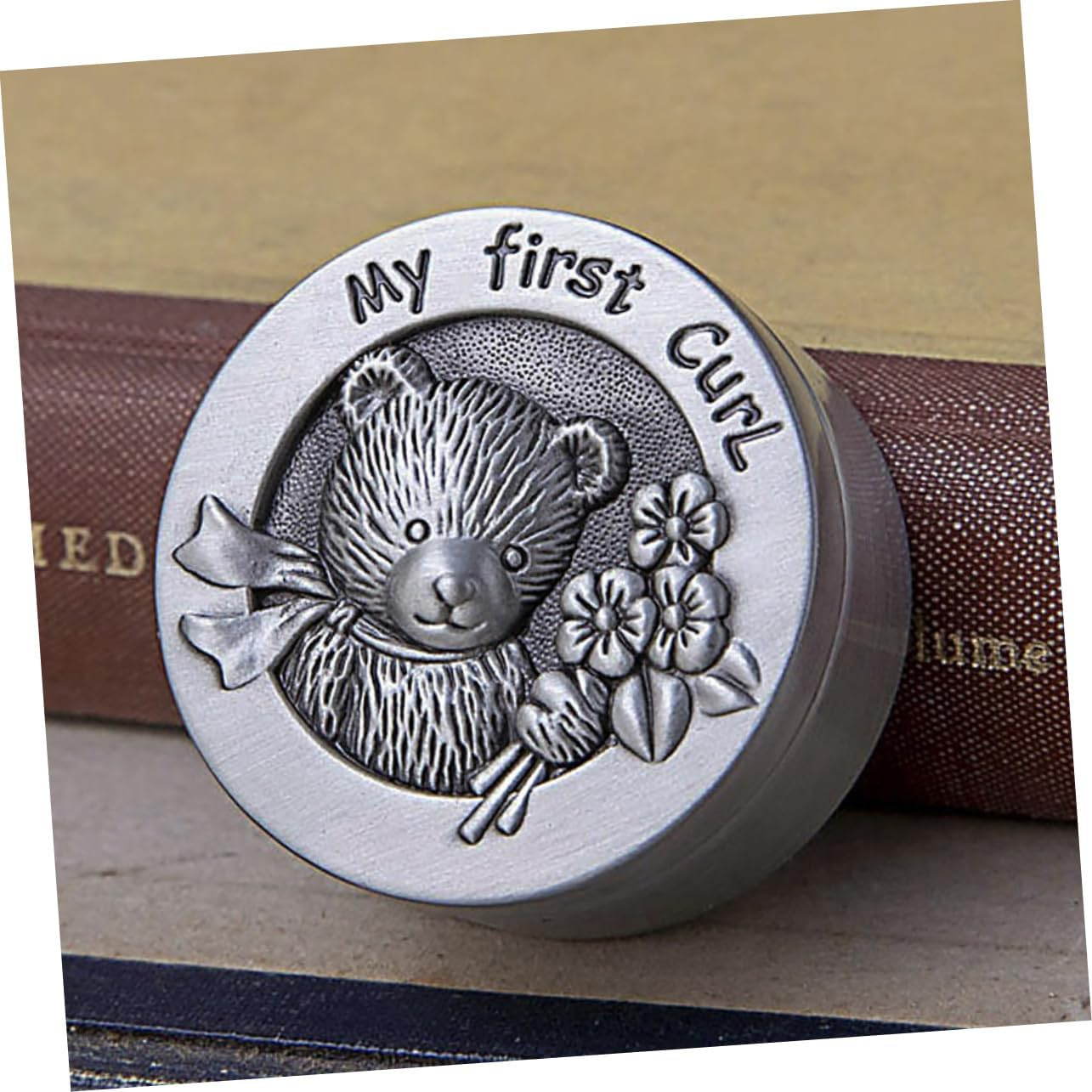 2Pcs Tooth Memorial Box Keepsake Case Metal Storage Box for First Tooth and Birth Certificate Holder image number 2