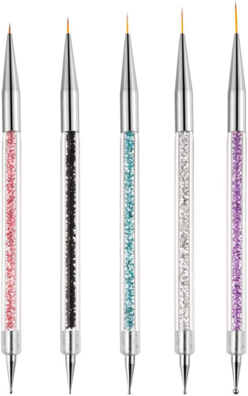 Pack of 5 Nail Point Dotting Pens, Nail Art Liner Brush, Double-Ended Nail Art Design Pens, Nail Dotting Pen, Acrylic Nail Art Drawing Painting Dotting Pen for DIY Nail Art Design image number 3
