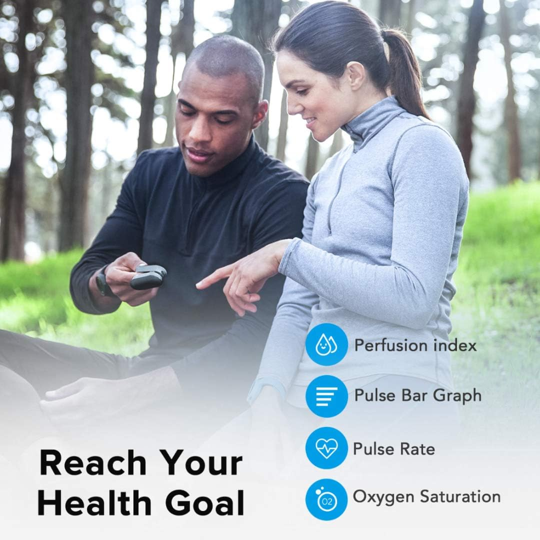 Finger Pulse Oximeter for Home Use Yunsye Portable Fingertip Blood Oxygen Saturation Monitor - Heart Rate Spo2 Level Meter - Oled Screen Sats Probe with Lanyard (White) image number 2