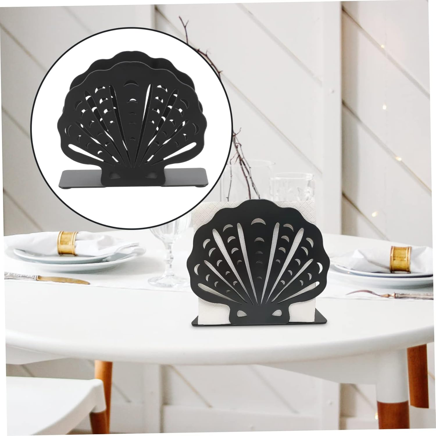 DOITOOL Modern Napkin Storage Rack Iron Material Countertop Paper Napkin Holder Farmhouse Style